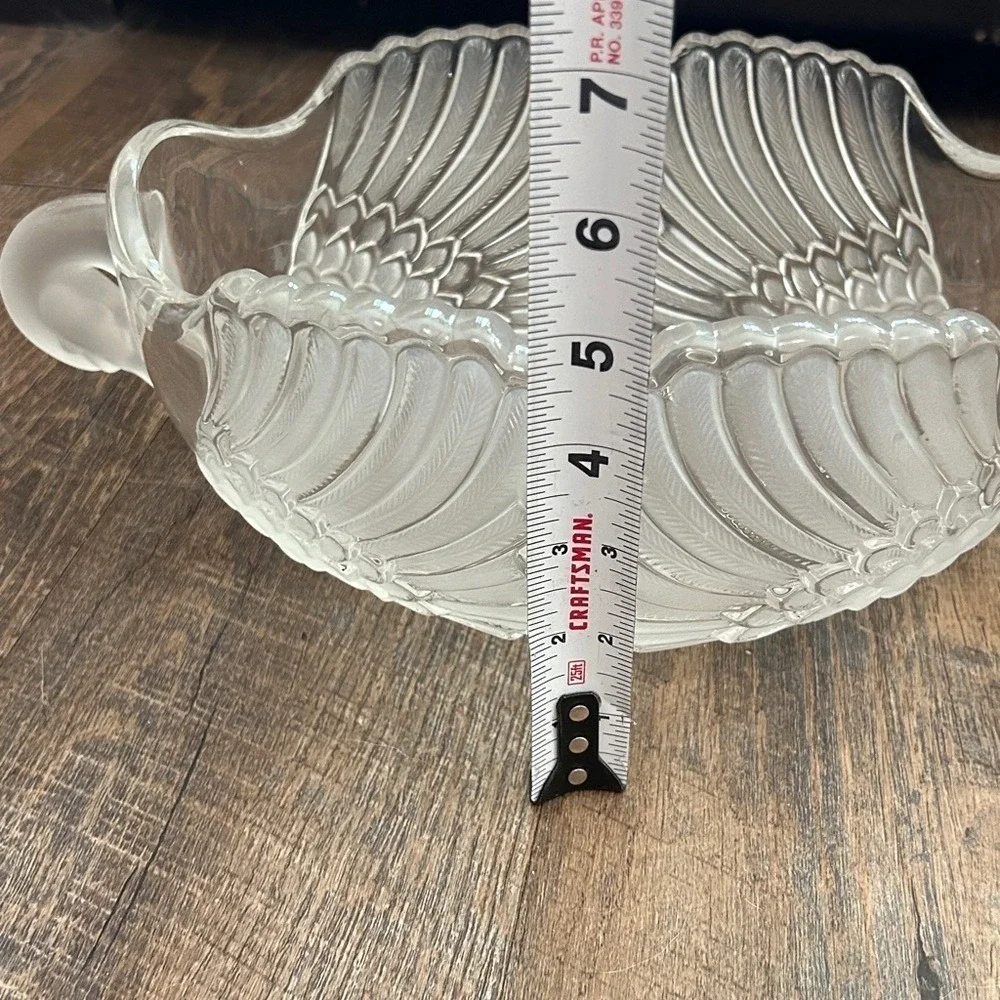 Vintage Mikasa Frosted Swan‎ Crystal Oval Handled Bowl - 13
